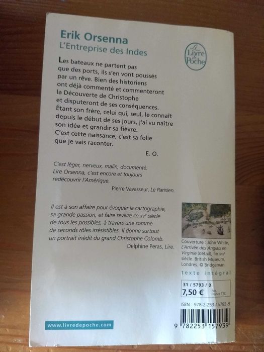L'Entreprise des Indes, de Erik Orsenna (edição em francês)