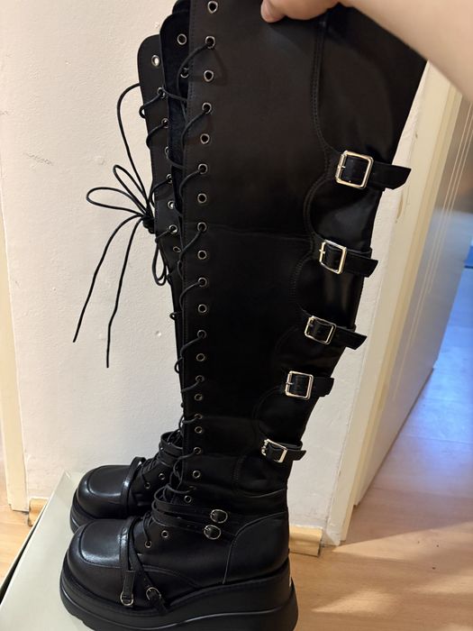 Muszkieterki goth platformy klamry z klamrami