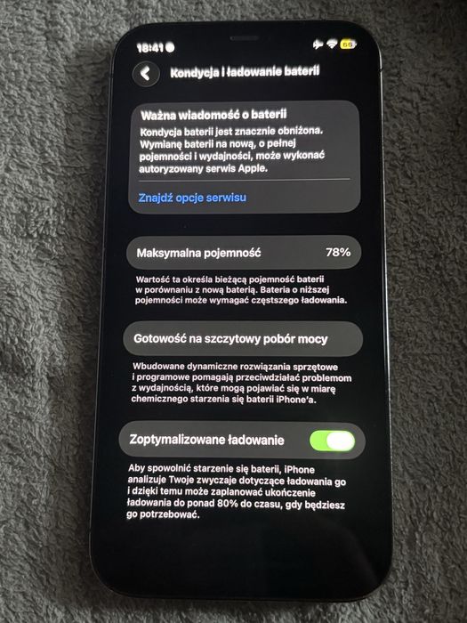 iPhone 12 pro, kondycja 78%