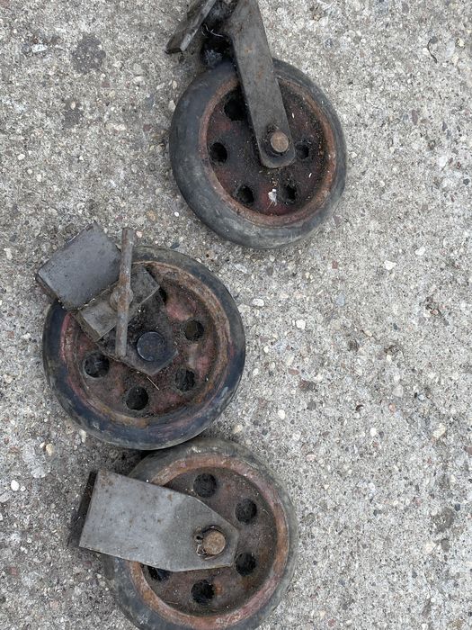 3 szt koła jezdne podporowe metalowe ogumowane