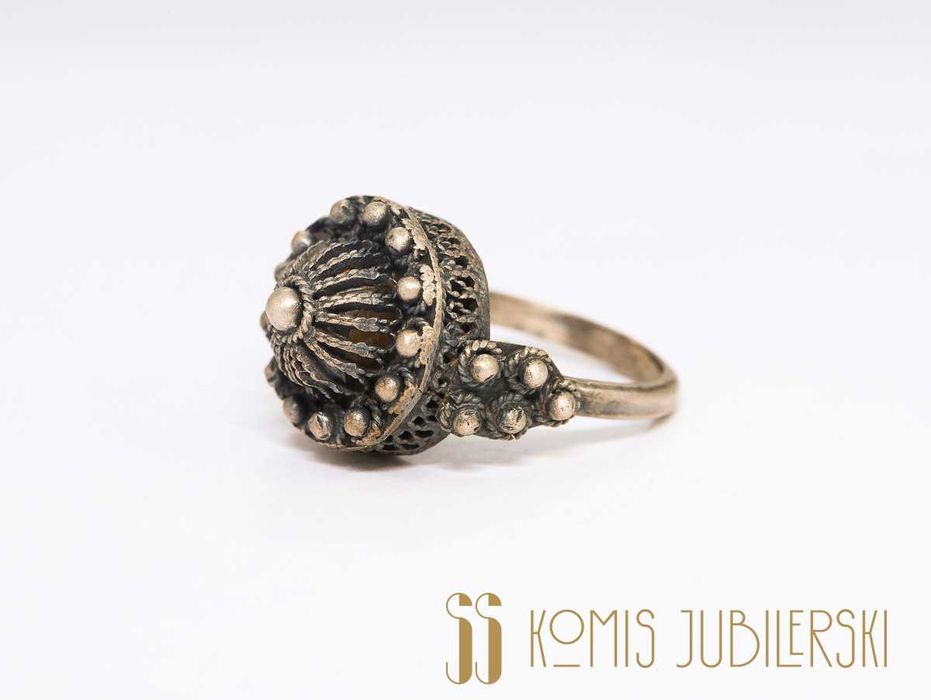 Srebrny pierścionek filigran R12
