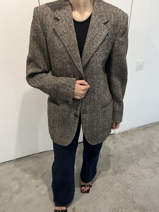 Твідовий вовняний піджак блейзер оверсайз Harris Tweed в стилі bazhane та Havry