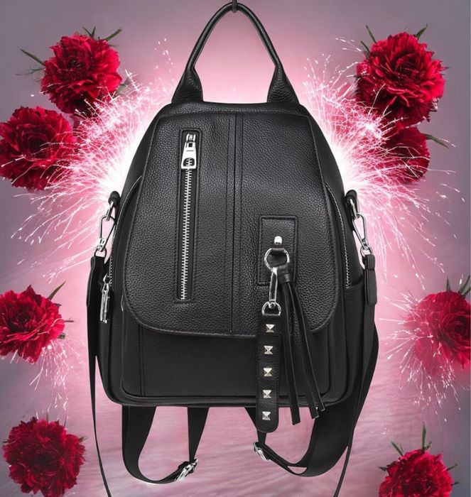 Шкіряний жіночий рюкзак-сумка, Кожаный женский рюкзак