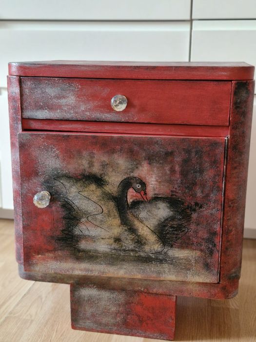 Szafka nocna vintage boho lata 70 po renowacji