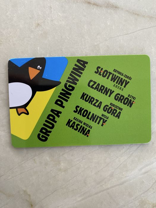 Karnet  narciarski grupa pingwina 4h dorosły czarny groń słotwiny