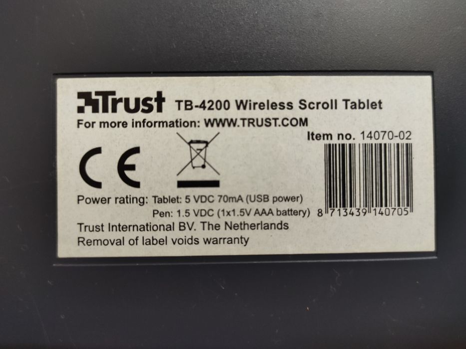 Trust TB-4200 Wireless Scroll Tablet Digitizing Tablet426430764711956481