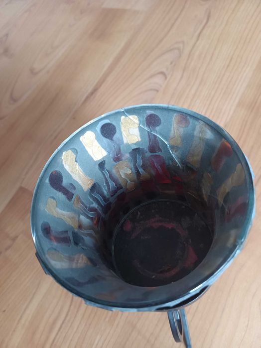 Par de vasos decorativos em mosaico espelhado