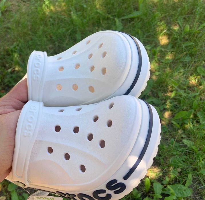Крокси білі жіночі та чоловічі білі Crocs bayaband 37 38 39 41 розмір