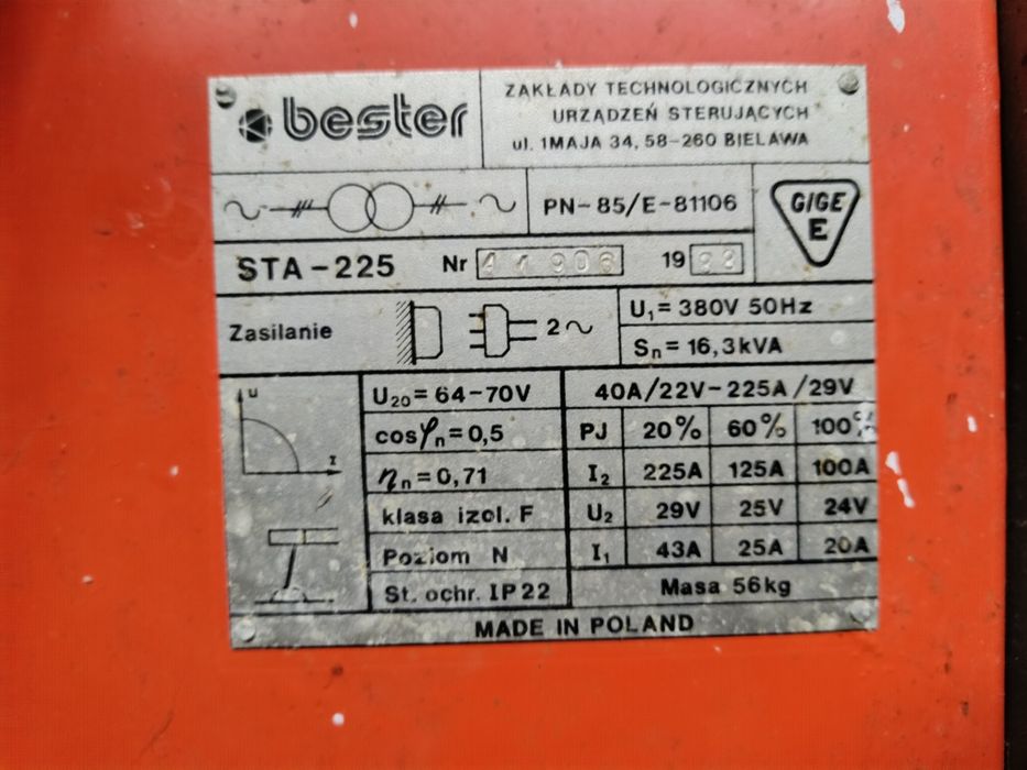 Sprzedam spawarkę Bester sta 225