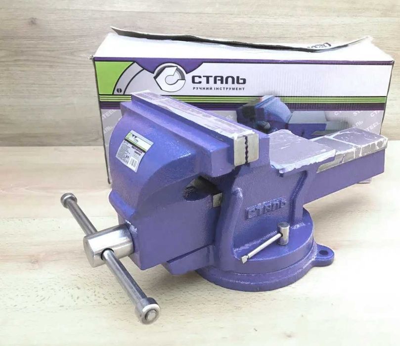 Тиски 125мм слесарные поворотные лещата токарні сталь 10.5кг