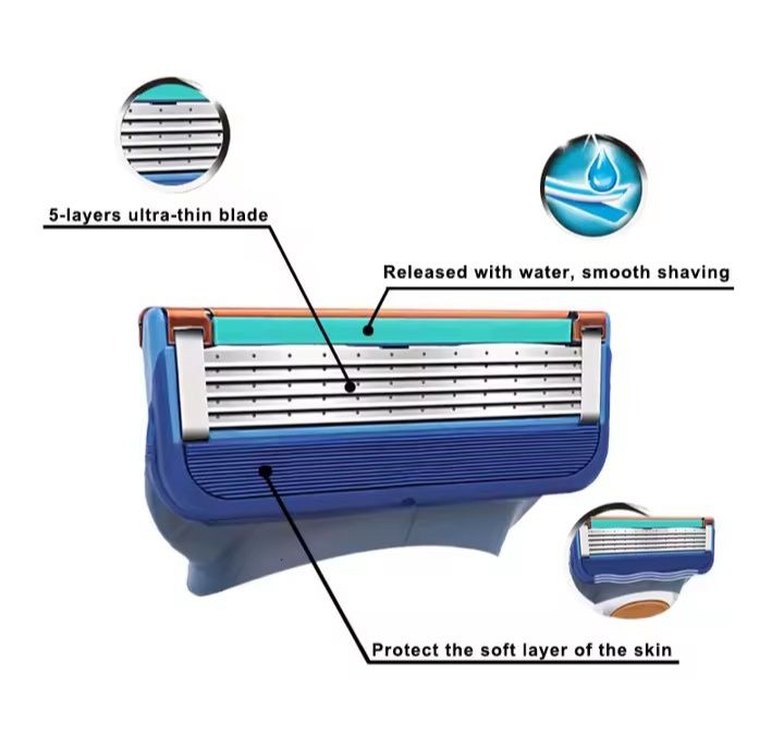 8 шт Gillette Fusion5 картриджи, бритвенные кассеты лезвия