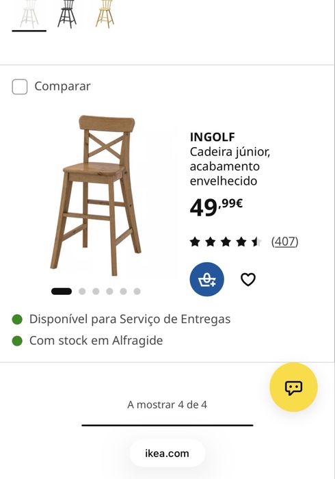 Cadeira júnior IKEA INGOLF em madeira