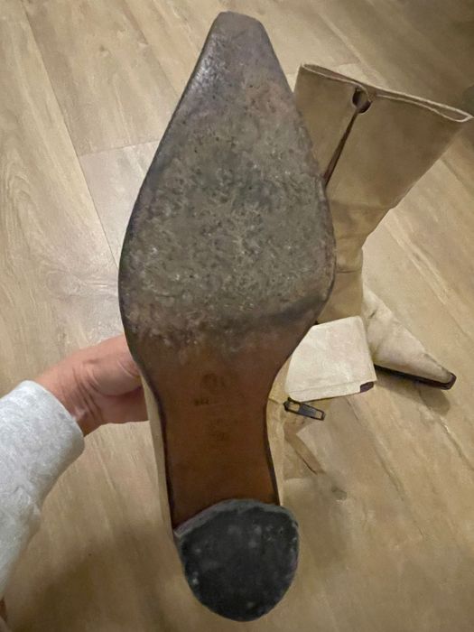 Botas cano curto camurça branca mulher Helsar 37