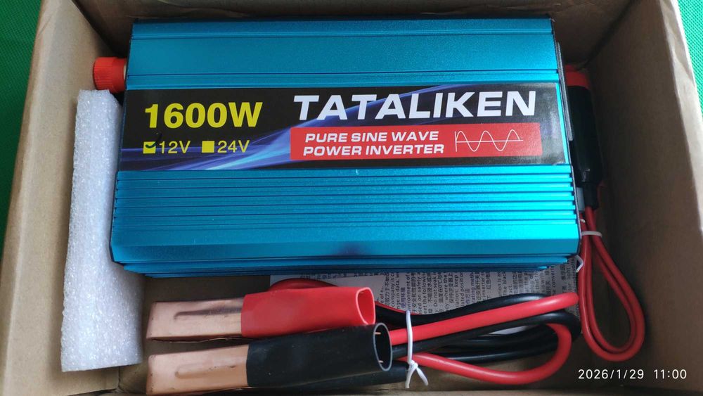 Інвертор 12 В на 220 В потужність 1600 вт чистий синус