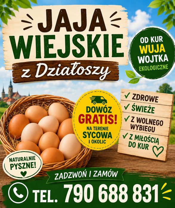 Jaja wiejskie z Działoszy od kur wuja Wojtka