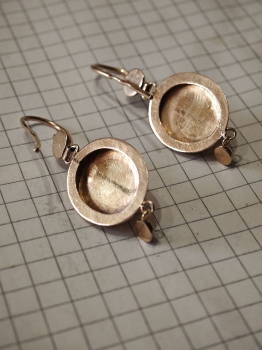 Золоті сережки-самовари, протяжки, 583 проба.