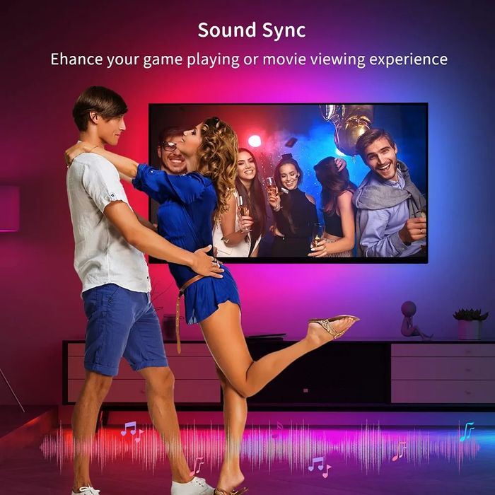 Podświetlenie LED do TV Bluetooth aplikacja pilot 32-43 cali nowe 2 m