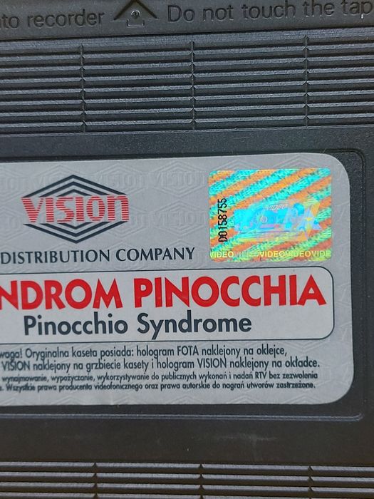 Kaseta VIDEO VHS orginalna Horror Syndrom Pinocchia 1996rok unikatowa