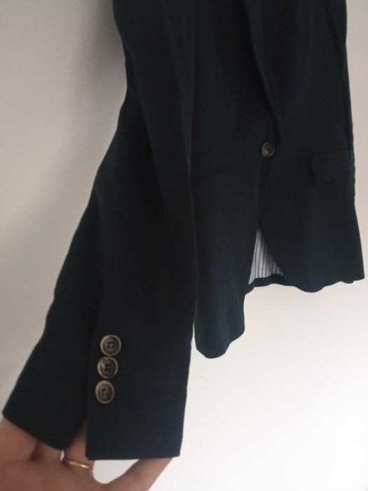 Zara Basic damski żakiet granatowy marynarka r 34