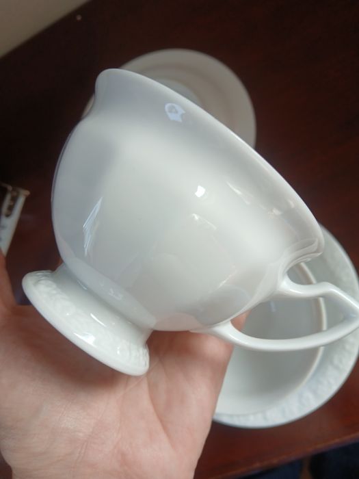 Rosenthal Biała Maria 2 filiżanki ze spodkami