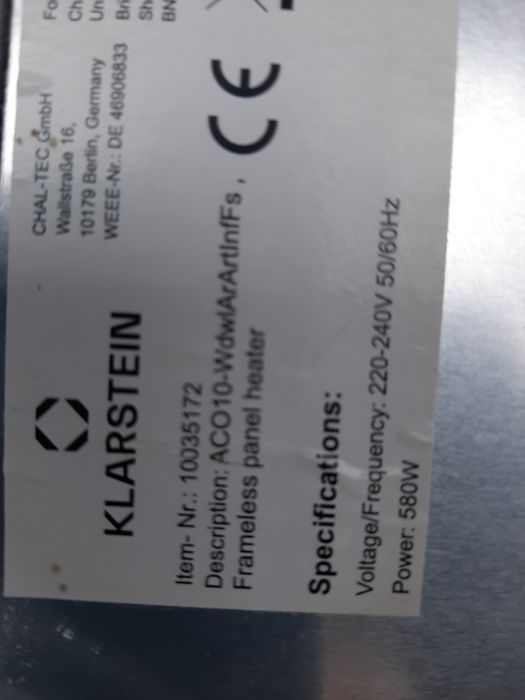 Инфракрасный обогреватель Klarstein Wonderwall Air Art Infinite 580