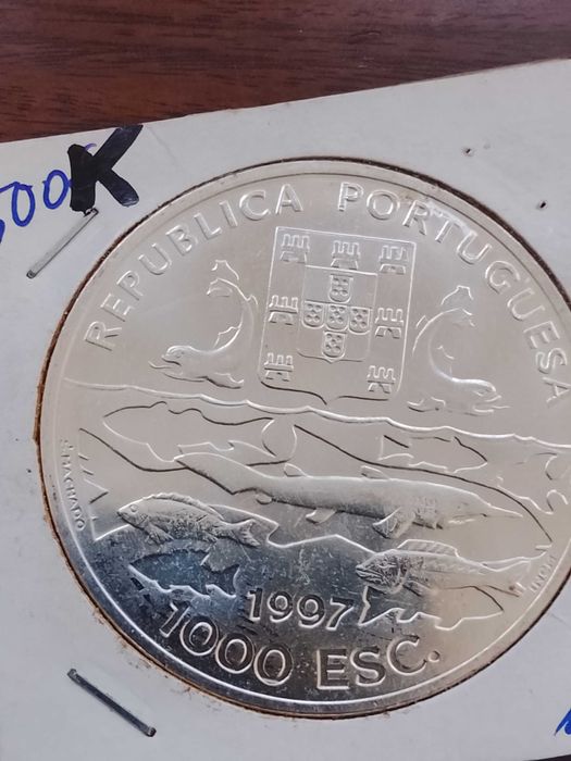Moeda de 1000 escudos de 1997-Expedições Oceanograficas,Prata
