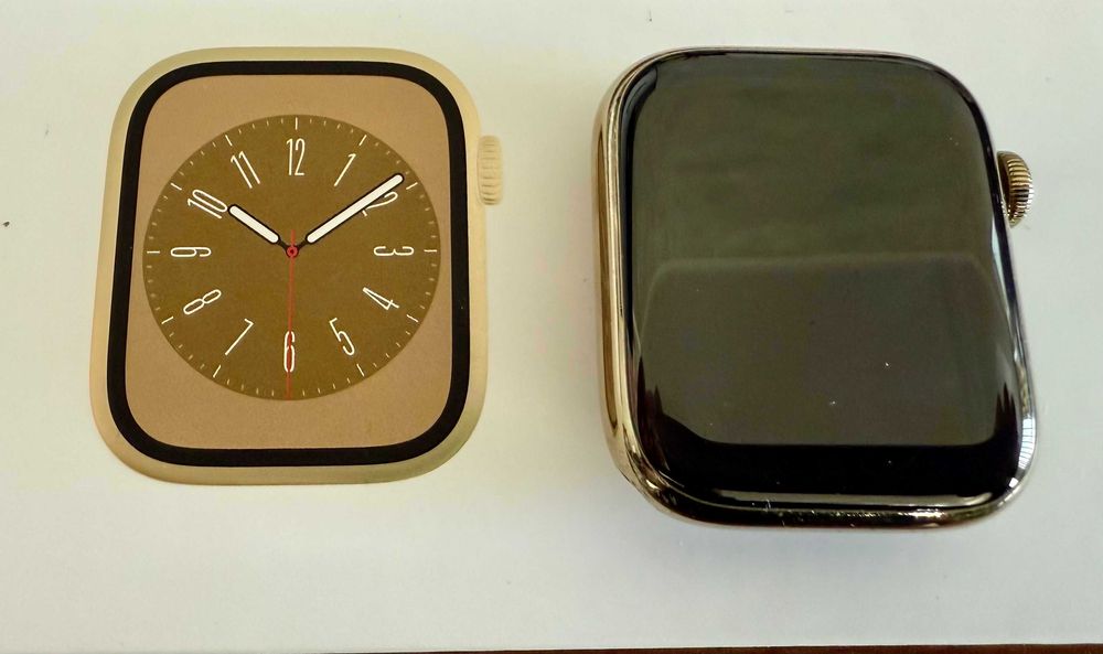 APPLE Watch 8 GPS + Cellular 45mm złoty + bransoleta mediolańska