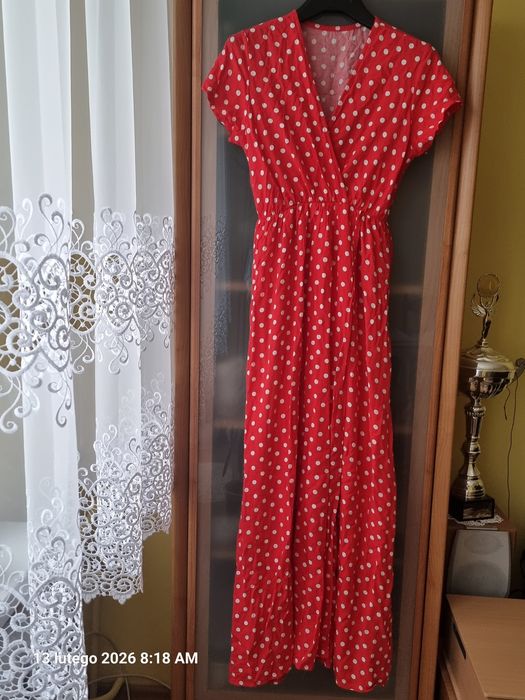 Wiskozowa sukienka w grochy