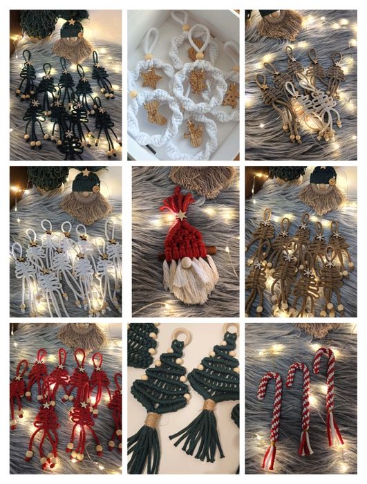 Ozdoby choinkowe makrama