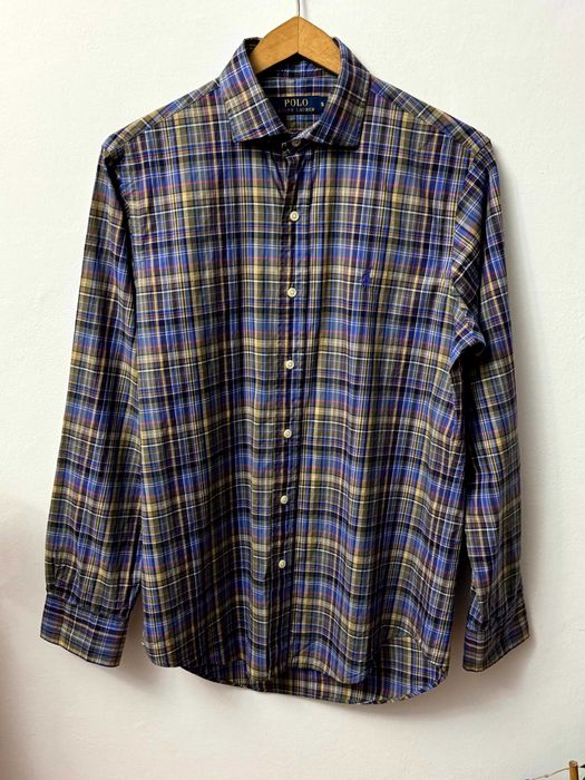 Koszula w kratkę z długim rękawem kratę bawełniana Polo Ralph Lauren S