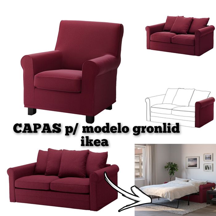 CAPA poltrona ikea gronlid braços sofá 2lugares sofá cama