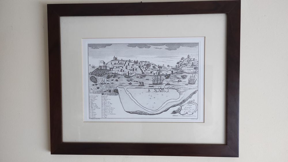 Quadro carta geográfica da barra da cidade do Porto