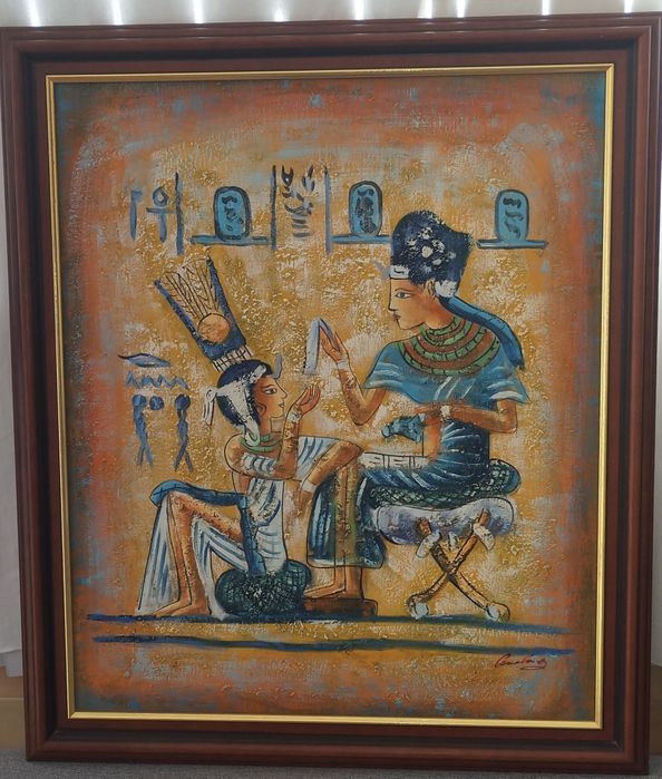 Quadro em acrílico\oleo antigo Egipto