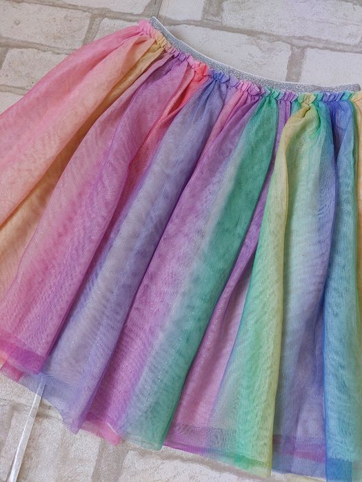 Нарядная юбка пачка радужная на девочку с фатина