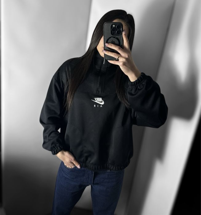 Чорний Світшот Nike Air зіп кофта на блискавці толстовка