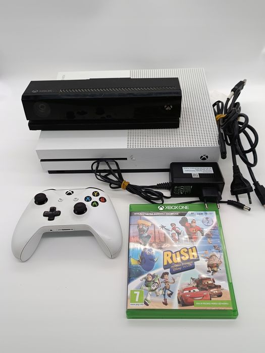 konsola xbox one s 500 gb biały + pad + kinect z adapterem + gra