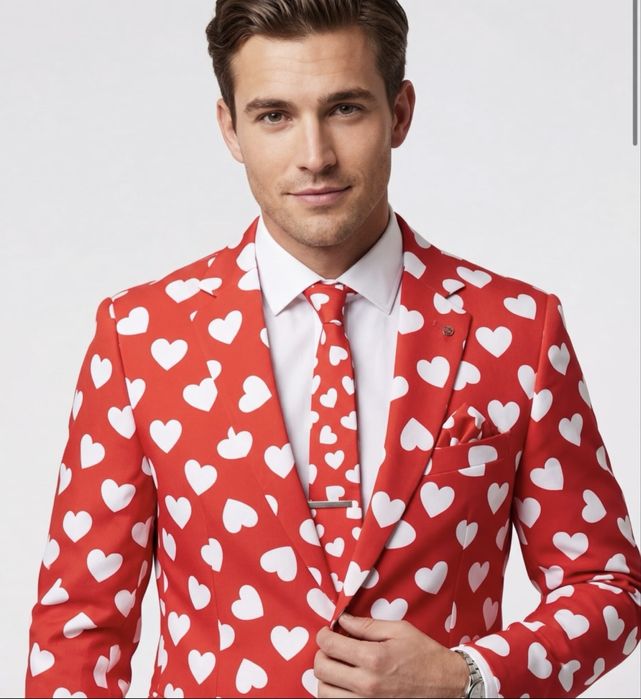 Garnitur męski czerwony