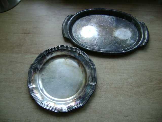 Starocie z PRL - Stare naczynia posrebrzane = Zestaw 2 sztuki TANIO