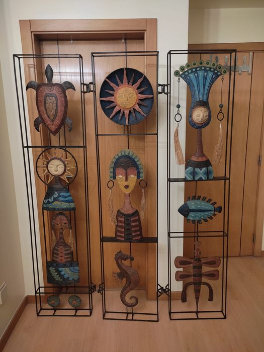 Biombo em ferro forjado decorativo motivos africanos