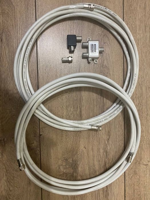 Кабель подовжувач на ТВ (8,40 м), сплітер datix  2 way, коліно samsung