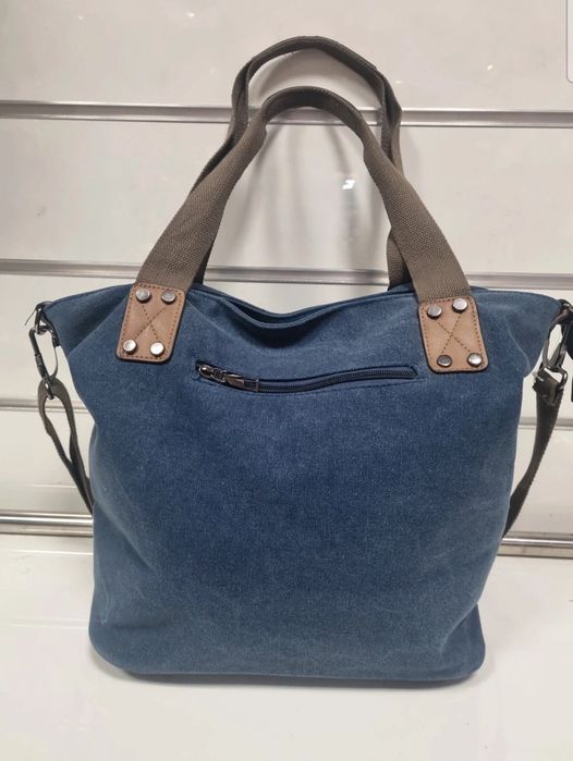 Niebieska torebka damska shopper