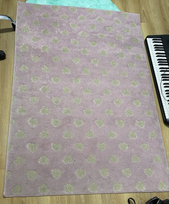 Dywan 120x170 pudrowy róż dla dziewczynki