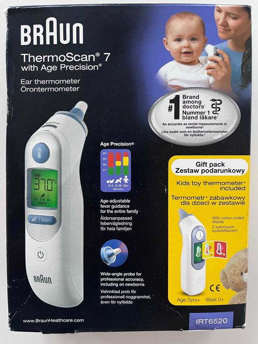 BRAUN ThermoScan 7 IRT6520 termometr do ucha