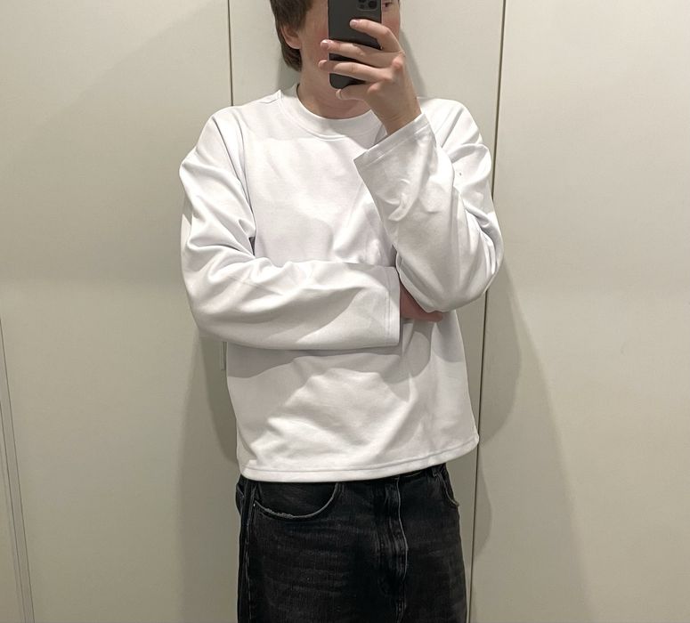 Базовий оверсайз лонгслив boxy cropped fit кропнутый лонгслив бокси фит лонгсливи лонги longsleeve бокси фит