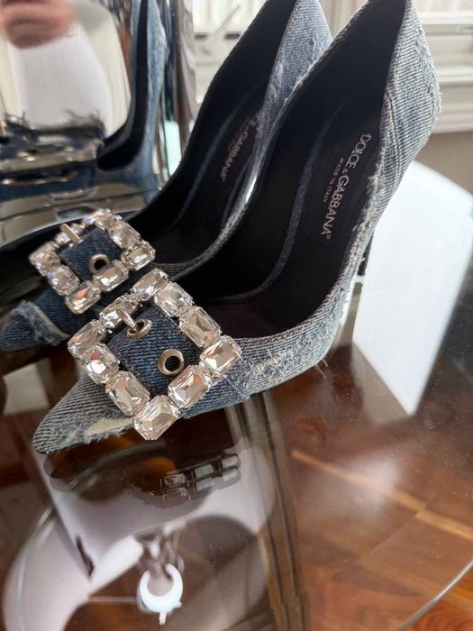 Dolce & Gabbana Distressed Patchwork Denim  Shoes