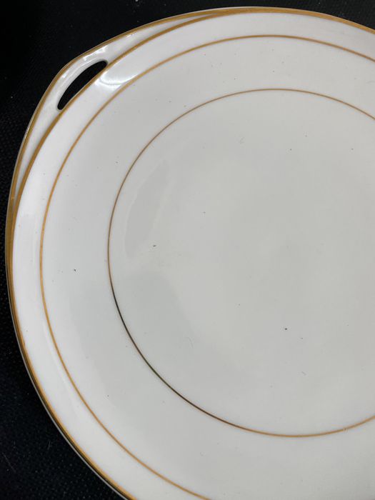 Serviço de chá da Vista Alegre muito antigo com friso dourado