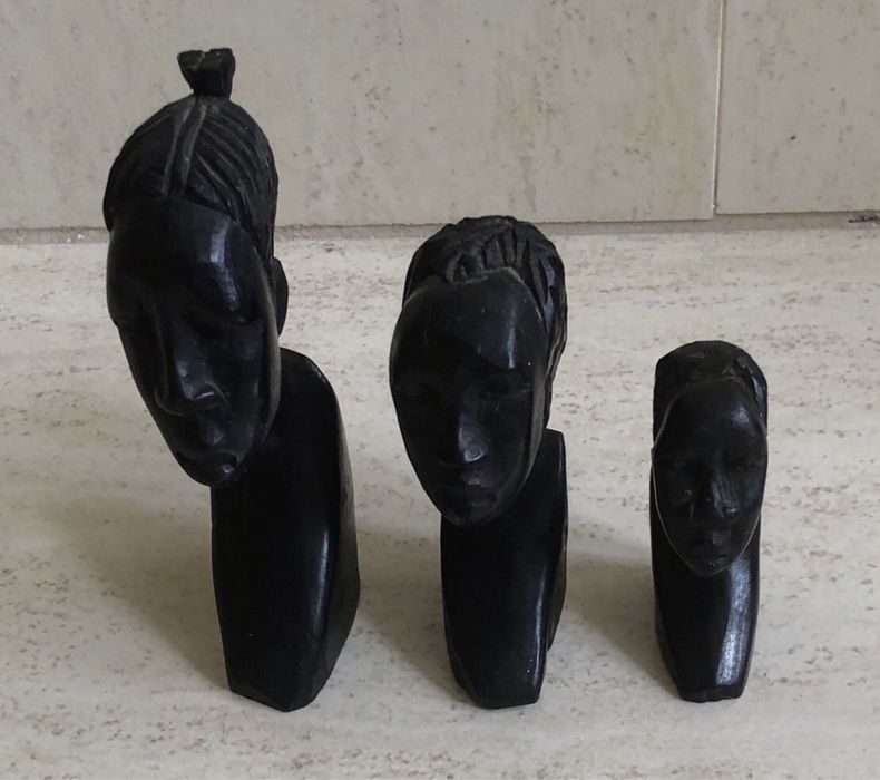 Decoração Conjunto de estatuetas pau preto