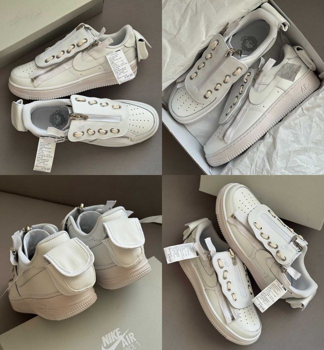 Мужские кроссовки Nike Air Force 1 Custom Zip White 41-45 Хит Сезона!
