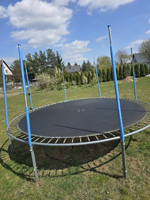 Trampolina 421 cm duża 3-osobowa + gratis śruby