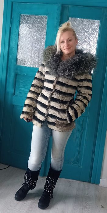 Futro naturalne z kapturem królik rex lis srebrny Krosno • OLX.pl